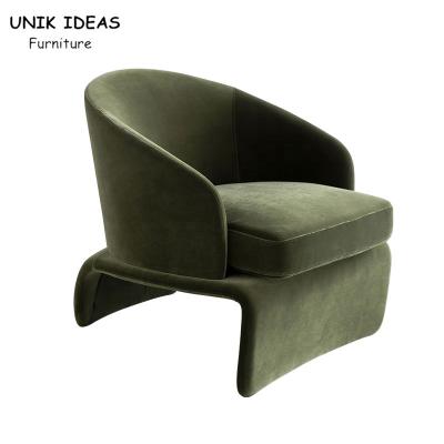 中国 ソファーの単一のシーターの肘掛け椅子のビロードの緑のラウンジのイタリアの設計75x82x69cm 販売のため