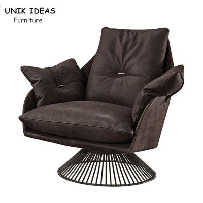 China Luxury Single Seater Swivel Chair Sofa Armchair Comfortable Leather Leisure for sale