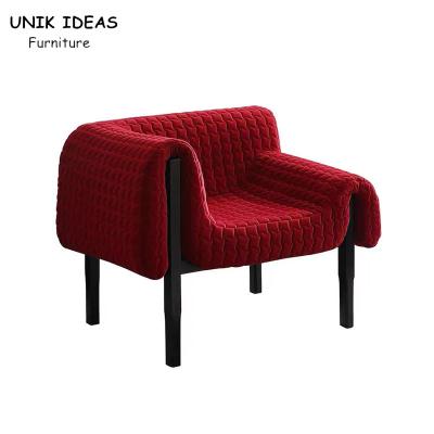 Chine Accentuez le bleu rose rouge en cuir de Seater de fauteuil de la caresse une de divan simple de Seater à vendre
