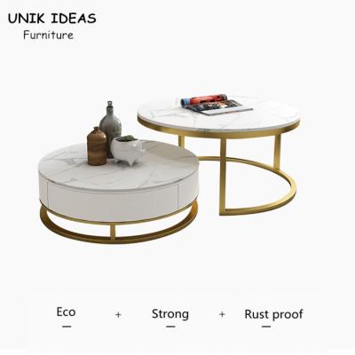 China 80x80cm Round Luxury Center Tables Design Metal Black Combination for sale