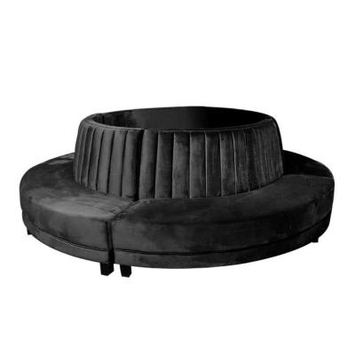 China Hotel Lobby Club Lounge Sofa Black Curved Circular Velvet Fabric for sale