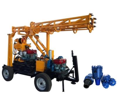 China Compact Structure Borehole Drilling Rig 250m Depth With Crawler Trailer Skid Type for sale