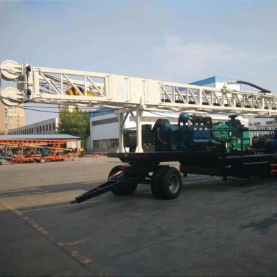 China Trailer Mounted Hydraulic Rotary Rig For Water Well Borehole Drilling for sale