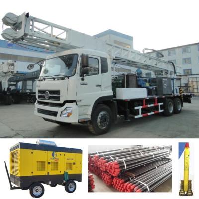 中国 300mの井戸の訓練のためのディーゼル機関によって動力を与えられるDF300 6*4のトラックのタイプ試錐孔の掘削装置 販売のため