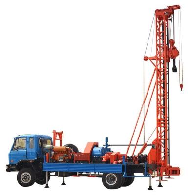 China 400m Small Water Well Drilling Rig Wheeled Truck Off Road Borewell Reverse Circulation for sale