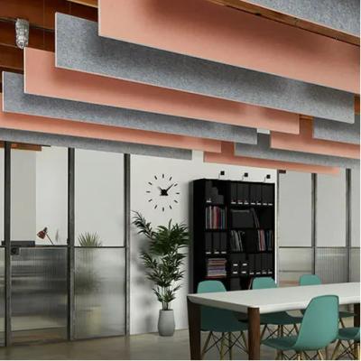 China Polyester Fiber Rectangular Acoustic Ceiling Board Sound Absorbing Decorative for sale