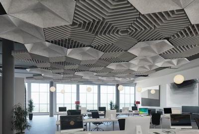 China Recycled Eco Friendly Acoustic Panels High Density PET Ceiling Panels for sale