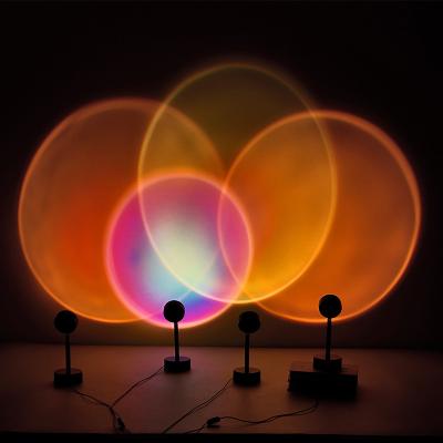 China Rainbow Atmosphere Aluminum Alloy LED Sunset Projection Light Halo Sunset Projector Lamp for sale