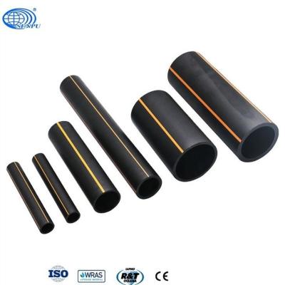 China Black ISO9001 HDPE Natural Gas PE Pipe With Orange Strip for sale
