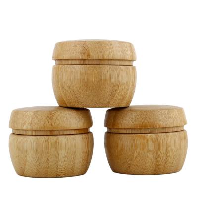 China 2 Oz 2.95 Inch Bamboo Lid Cosmetic Jar 30ML Airless Pump Cream Jar for sale