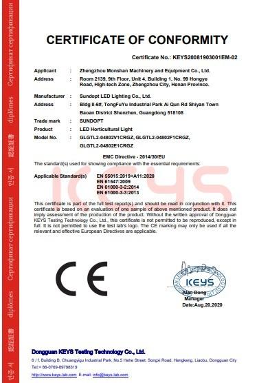 CE - Zhengzhou Monshan Machinery and Equipment Co., Ltd.