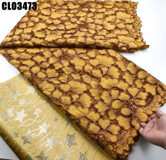 Supoo fashion fabrics african lace fabric watersoluble embroidery fabric french lace and chiffon wedding dresses
