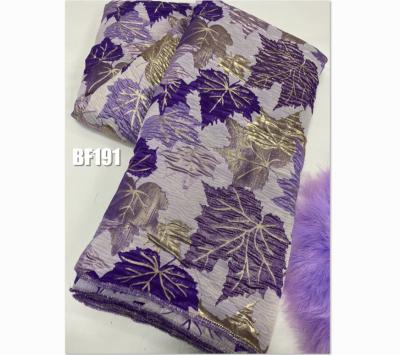 China African Brocade Fabric Leaf Metallic Jacquard for sale