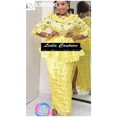 China 2020 African Brocade Lace Fabrics Bazin Riche Nigerian Wedding Lace Fabric for sale