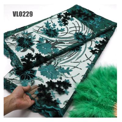 China wholesale price african velvet lace fabric for wedding party for sale