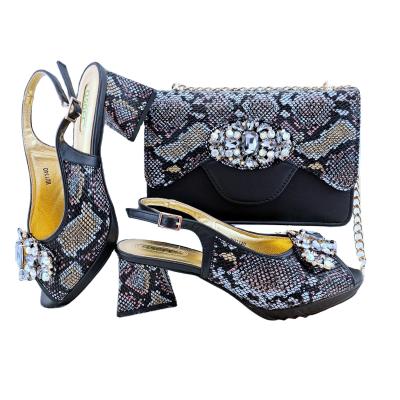 China Fashion african women high heels sandals shoe matching clutch bag Italian matching shoes and bag for wedding for sale