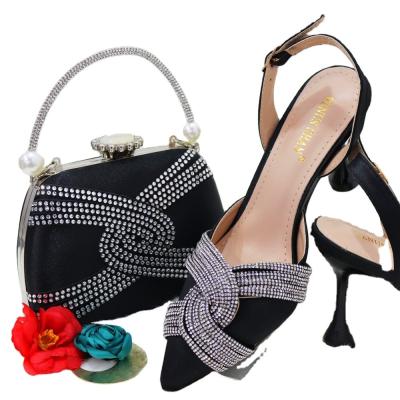 China New arrival Italian shoes and bag set african shoes matching bag for wedding bridal high heel women shoes for party for sale