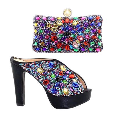 China New arrival African Shoes And Bags Set Women Heels Matching Purse for wedding Italian lady shoes party purse for sale