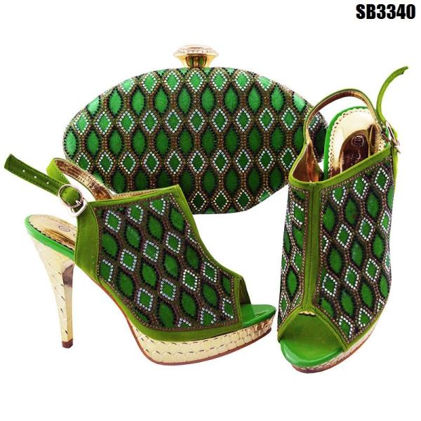Quality Custom beautiful high heel shoes italian shoes and bag set party lady handbag for sale
