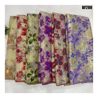 China 2021 BF280 new designs voile jacquard Africa brocade fabrics ladies dress for sale