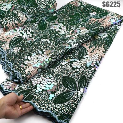China 2021 Supoo   lace with sequins fabric selling for african market for sale