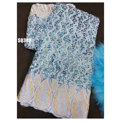 China 2020 New arrival embroidery sequin lace african lace fabric beautiful design for wedding for sale