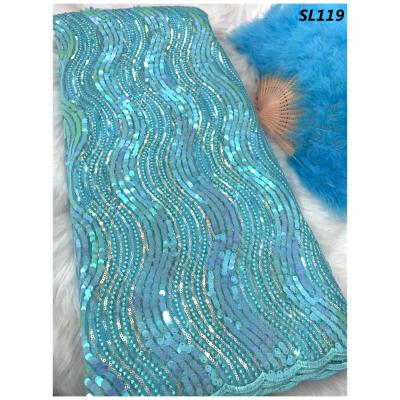 China Shiny French Laces Fabric  Sequins  embroidery net Lace  China lace for sale