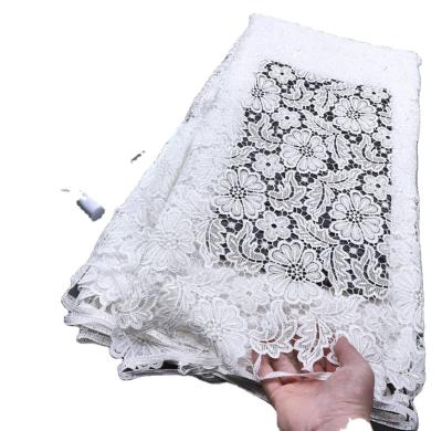 China Supoo Cord Lace African Guipure Cord Lace Senegal Cord Cotton Fabric for Nigeria Wedding Latest High Quality Pure White for sale