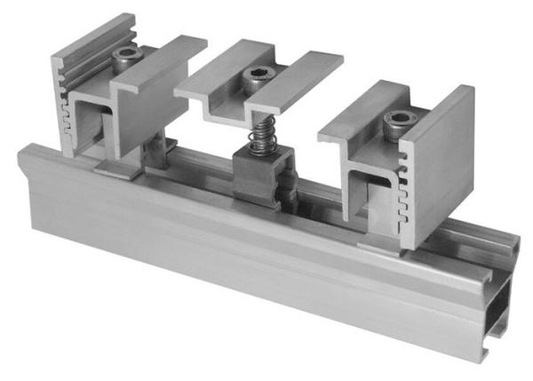 Quality ISO9001 Roof Mounting End Clamp Solar 1.4KN/M2 Aluminum Solar Panel Kit 45 for sale