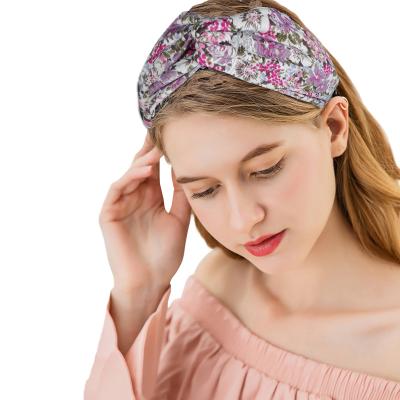 China Fashion Women Head Scarves Wide Elastic Headbands With Heat Transfer Logo for sale