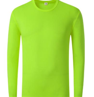 China Plain Polyester T Shirts Clothing Round Neck Full Sleeve T Shirt 200g for sale