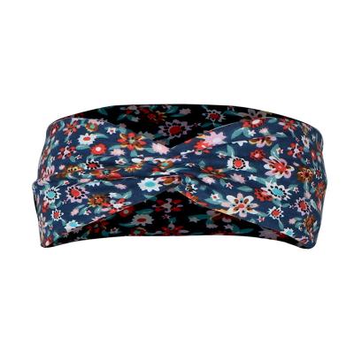 China 100% cotton Women Head Scarves Floral Elastic Headband for Running for sale