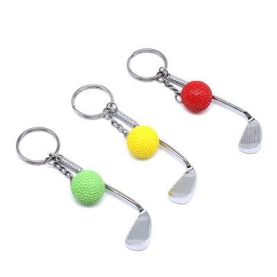 China Charms 3d Metal Cute Golf Ball Keychain Keyring Engraved Processing for sale