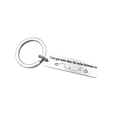 China Zinc Alloy Rectangle Shape Valentine Personalised Metal Keychain Custom Shape for sale