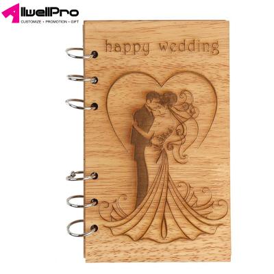 China Happy Wedding Wooden Couple Notebook Laser Cut Your Logo for sale