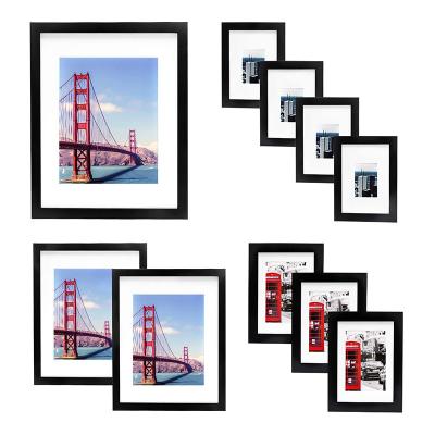 China Allwel 10 Pack Wooden Custom Size Picture Frame Wall Gallery Kit for sale