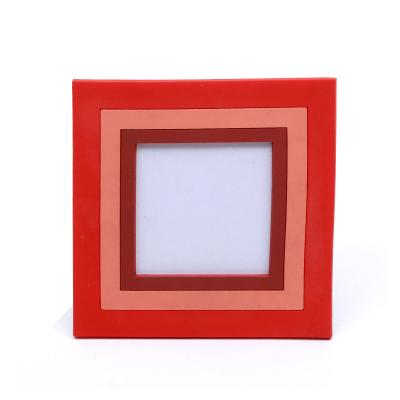 China PVC Soft Rubber red Custom Size Photo Frames 3D Home Decoration for sale