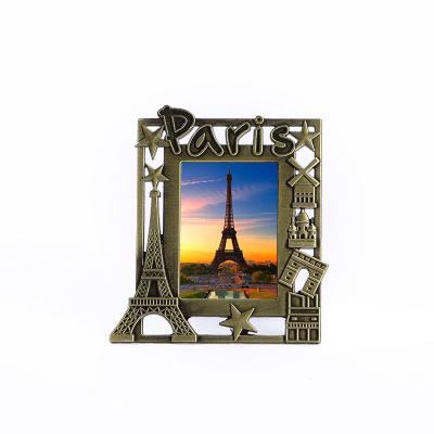 China 3D Die Casting Sunset Scenery Metal Rectangle Custom Size Picture Frame 3*4cm for sale