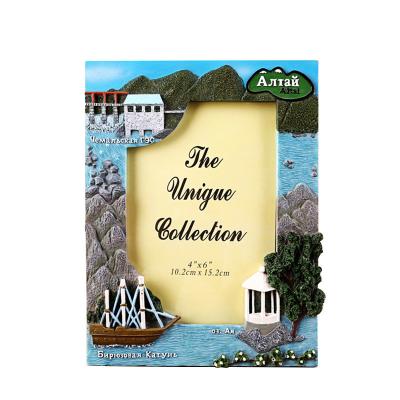 China 4*6inch Rectangular Custom Resin Picture Frame 3D Landscape Gift Picture Frame for sale
