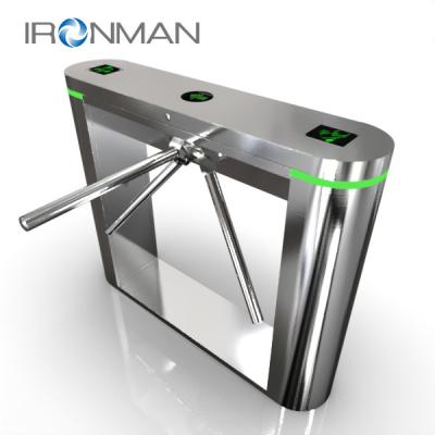 China Card Reader Tripod Turnstile Gate Stainless Steel Arm Automatically Drop Down for sale