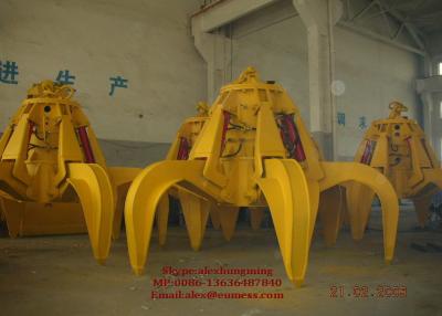 China Motor Hydraulic Orange Peel Grab / Scrap Grabs for Steel Sraps Loading 10 Ton for sale