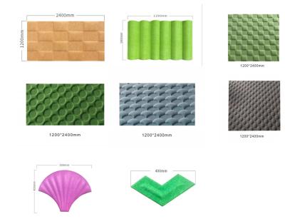 Chine Le panneau étanche à l'humidité de fibre de polyester, a réutilisé des panneaux de mur 3D pour l'insonorisation à vendre