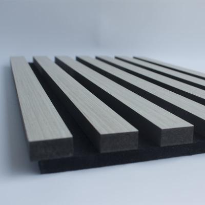 China Black Colour Fireproof Wooden Wall Slat Panels For Hotel Room en venta