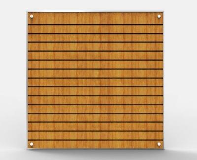 China Practical Indoor Melamine Slatwall Panel , Fireproof Grooved Wooden Acoustic Panels for sale
