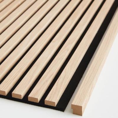 China Slatted Sound-Absorbing Wall Decorative Soundproof Wooden Slate Acoustic Panel for sale