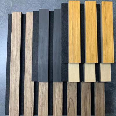 China Oak 3D Wooden Slat Acoustic Wall Panels For Business Meetings Te koop