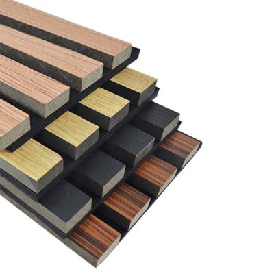 China Sound Proof Walnut Veneer Wood Wool Slat Wall Panels Wooden Acoustic Panels zu verkaufen