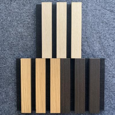 China Felt Wood Slat Acoustic Wall Panels Interior Decoration Polyester Slats for sale