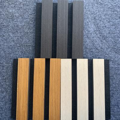 China Slat Wood Veneer Wall Panels Interior Decor Fluted Sound Proof Wall Panel for sale