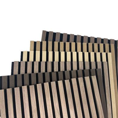 중국 Modern Design Wood Slat Acoustic Panels Soundproof Wall Panels for Hotel Interior Decoration 판매용